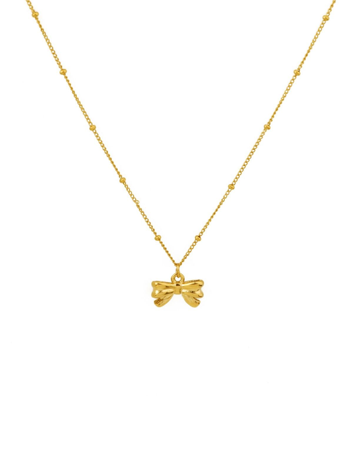 Collier femme nœud, chaîne, plaqué or 18 carats, acier titane, style mignon, léger, modèle Faustine - Collier - Or 41 - 50 cm