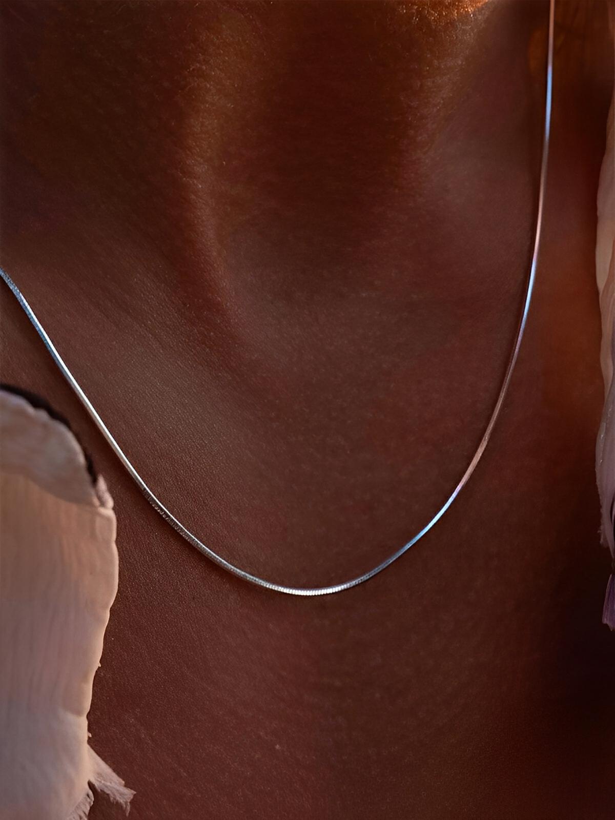 Collier homme acier inoxydable, chaîne octogonale argentée, style urbain, waterproof, modèle Gino - Collier - Argent 55 cm