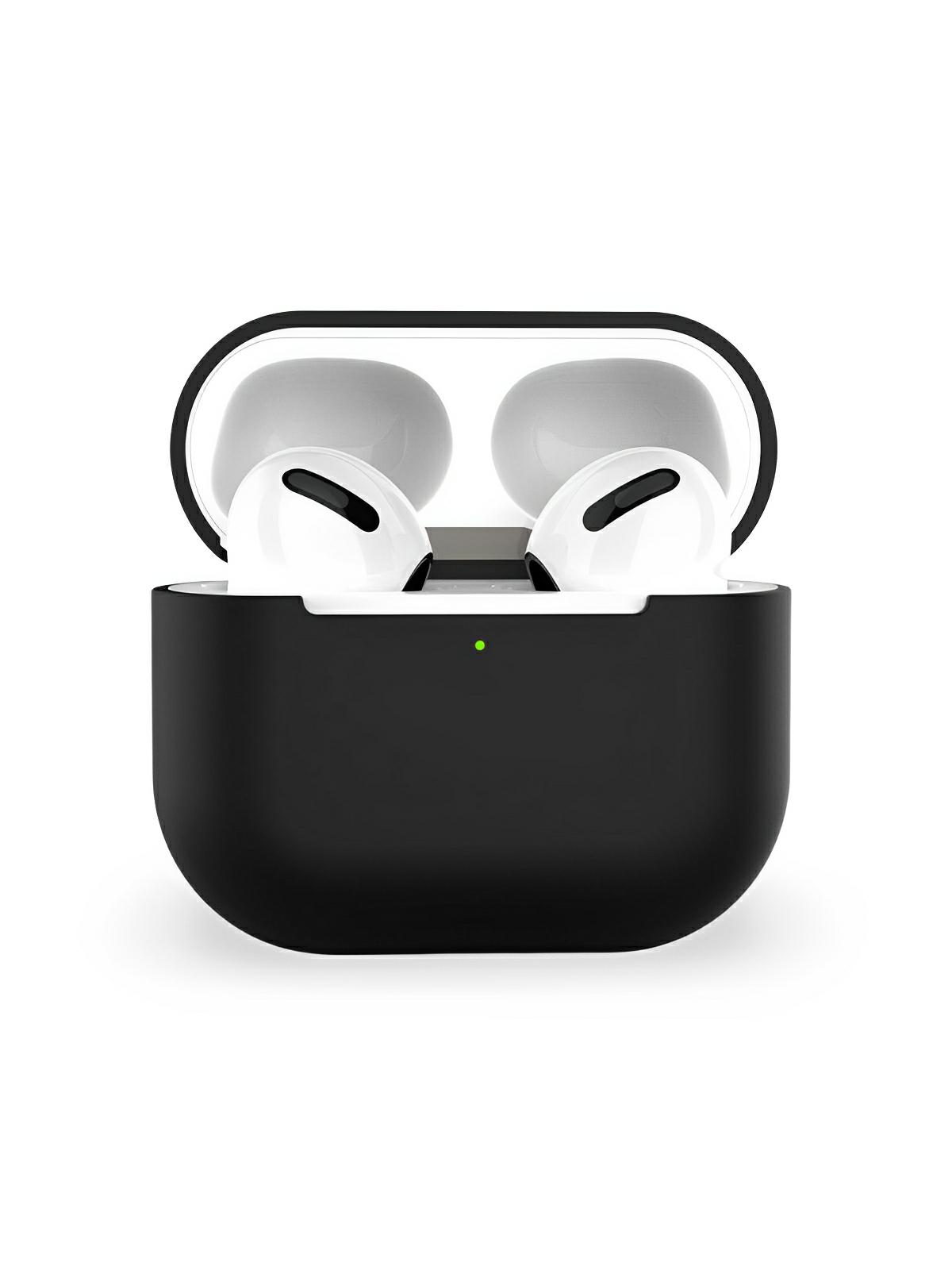 Coque de protection AirPods 3, protection antichoc, couleur unie, LED visible, modèle Nova - Écouteurs sans fil - Noir