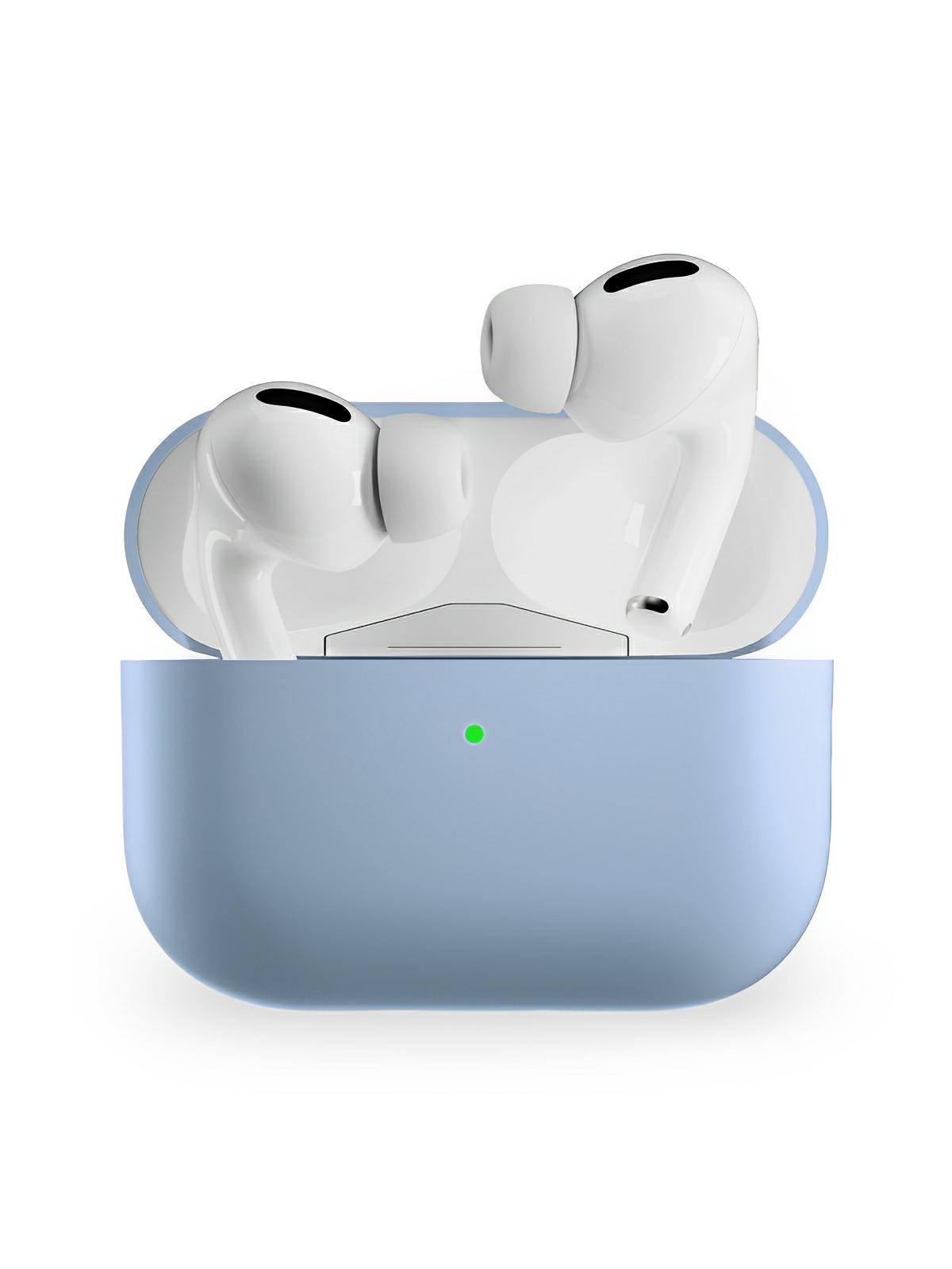 Coque en silicone pour AirPods Pro 1 Pro 2, protection souple, LED visible, charge filaire, design uni, modèle Toko - Écouteurs sans fil - Bleu ciel