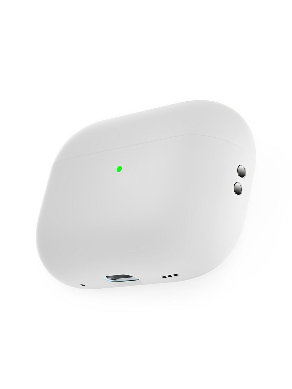 Coque en silicone pour AirPods Pro 1 Pro 2, protection souple, LED visible, charge filaire, design uni, modèle Toko - Écouteurs sans fil - Blanc