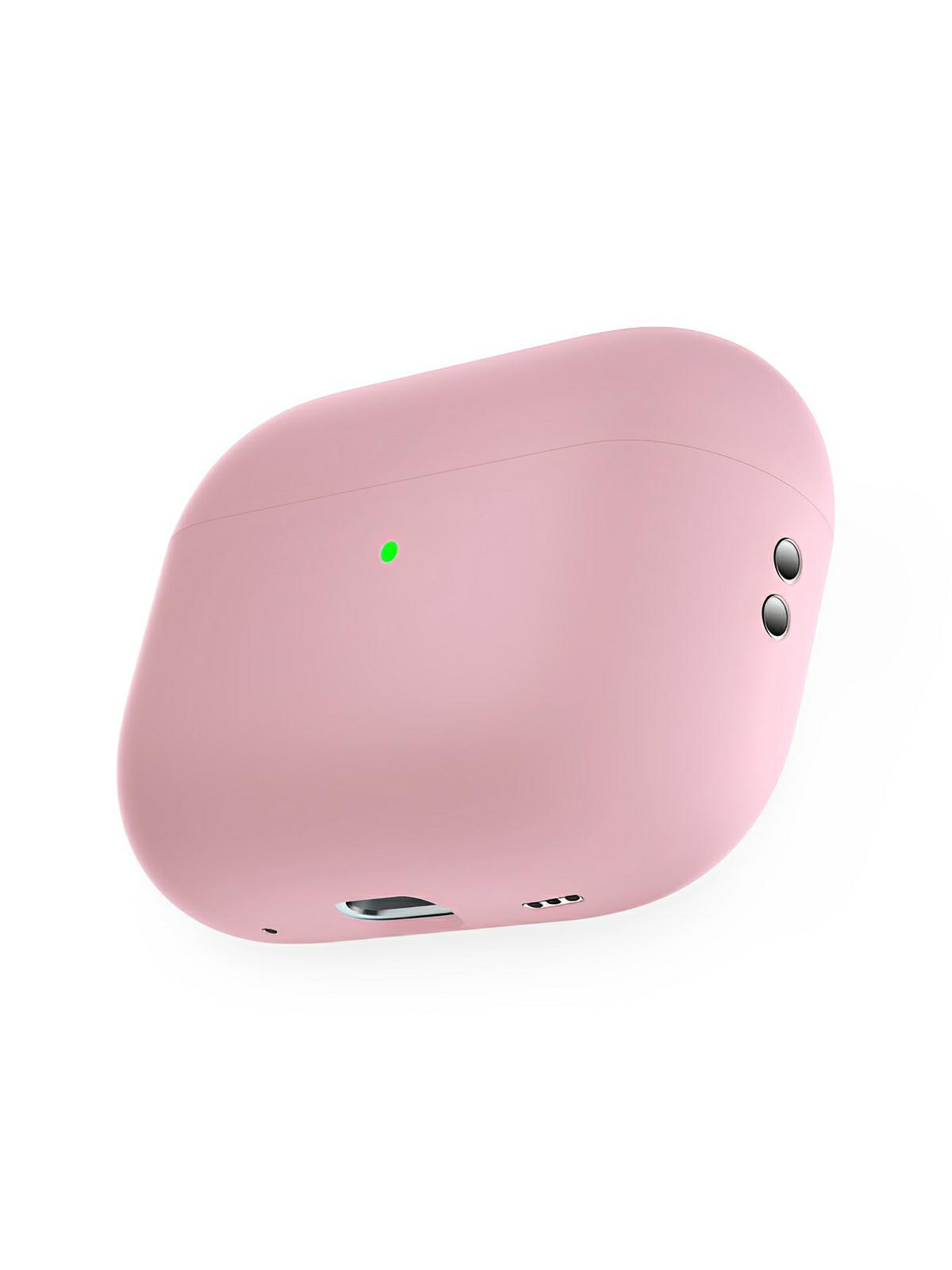 Coque en silicone pour AirPods Pro 1 Pro 2, protection souple, LED visible, charge filaire, design uni, modèle Toko - Écouteurs sans fil - Rose