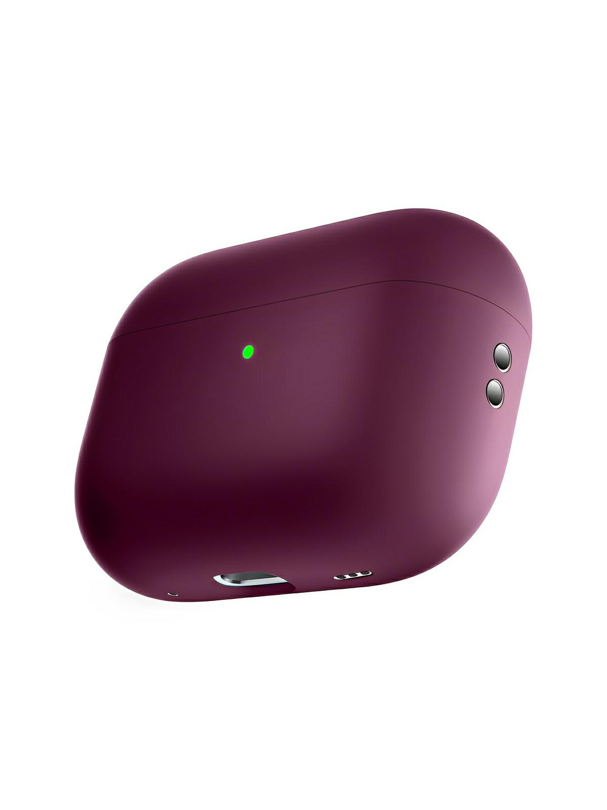 Coque en silicone pour AirPods Pro 1 Pro 2, protection souple, LED visible, charge filaire, design uni, modèle Toko - Écouteurs sans fil - Pourpre