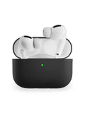 Coque en silicone pour AirPods Pro 1 Pro 2, protection souple, LED visible, charge filaire, design uni, modèle Toko - Écouteurs sans fil - Noir
