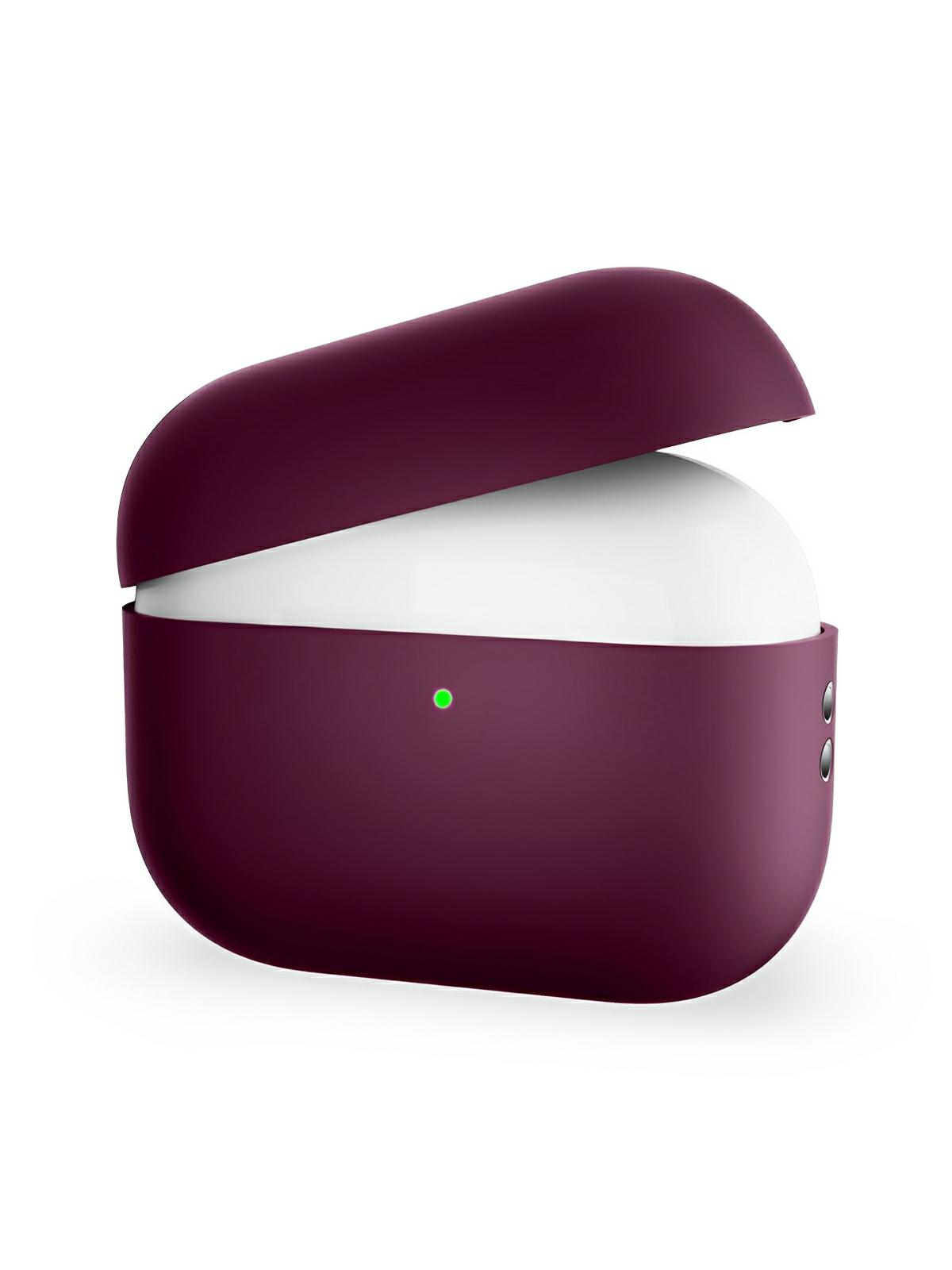 Coque en silicone pour AirPods Pro 1 Pro 2, protection souple, LED visible, charge filaire, design uni, modèle Toko - Écouteurs sans fil - Pourpre