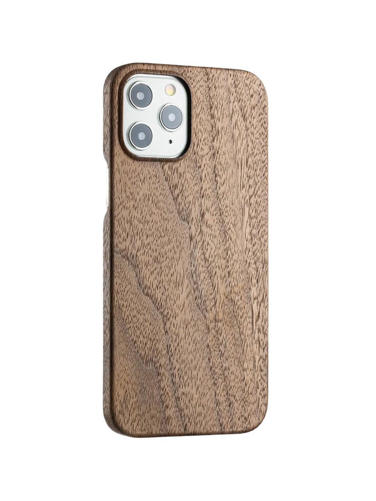 Coque iPhone bois naturel, protection raffinée, design ultra - fin, toucher doux, look moderne, compatible charge sans fil, modèle Cyril - Coque iPhone - Noyer Authentique iPhone 12