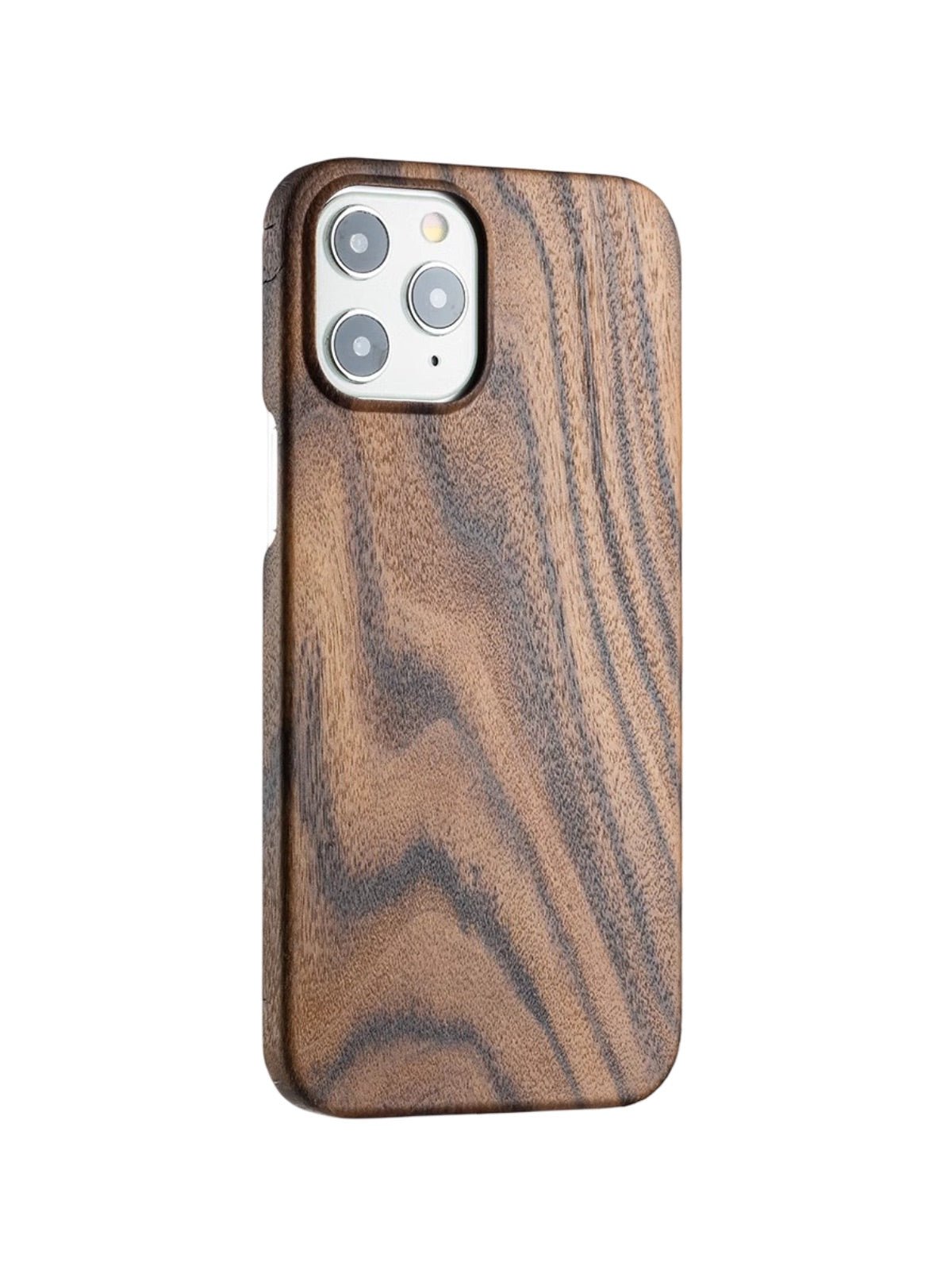 Coque iPhone bois naturel, protection raffinée, design ultra - fin, toucher doux, look moderne, compatible charge sans fil, modèle Cyril - Coque iPhone - Poirier Signature iPhone 12