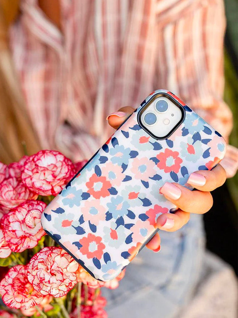 Coque iPhone fleurie, protection florale iPhone, coque MagSafe fleurie, coque antichoc fleur pastel, étui iPhone motif floral, modèle Elancia - Coque iPhone - Multicolore iPhone X