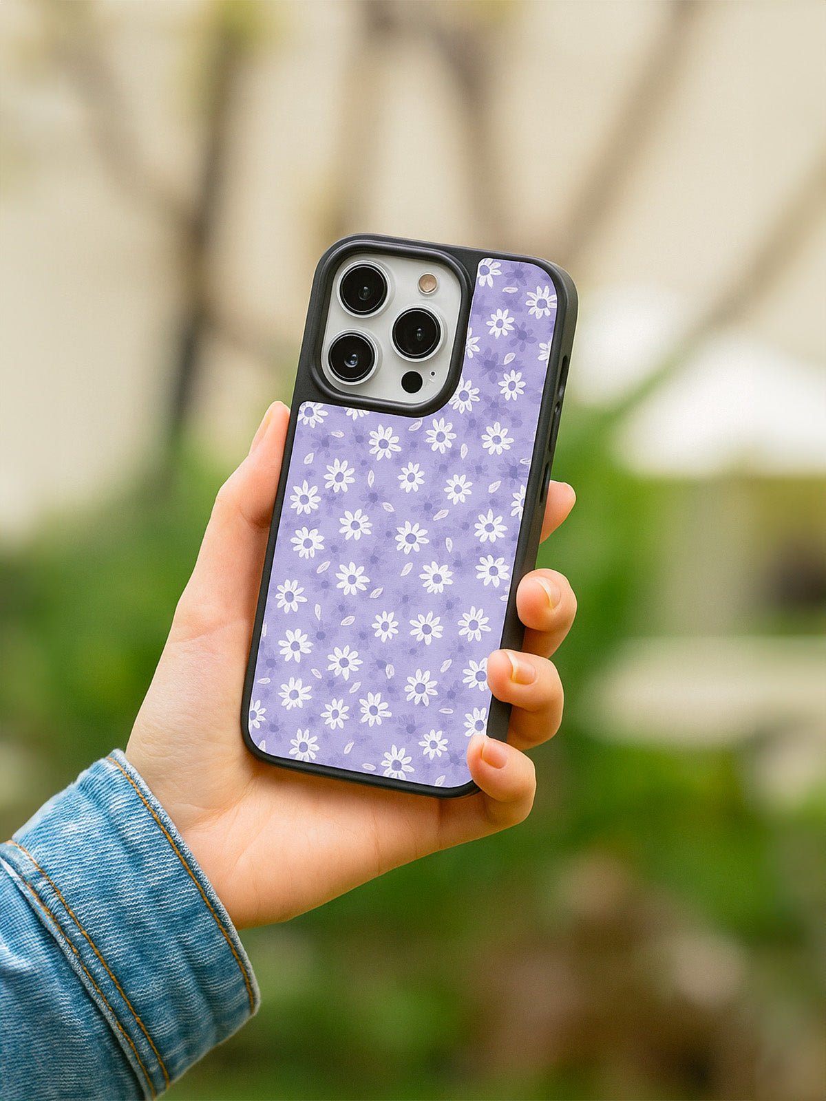 Coque iPhone fleurs violettes, magnétique, protection intégrale, surface en verre lisse, style fleuri moderne, modèle Adixia - Coque iPhone - Lavande iPhone 12