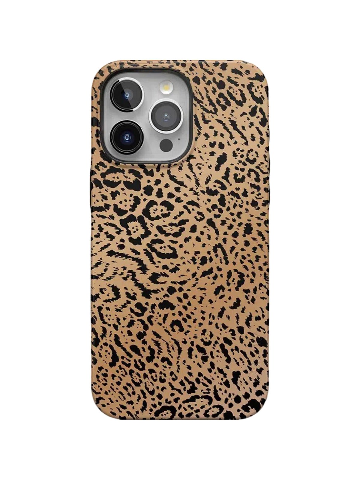Coque iPhone léopard, protection rigide antichoc, imprimé animal, compatible MagSafe, style mode urbaine, modèle Vallala - Coque iPhone - Beige et noir iPhone X