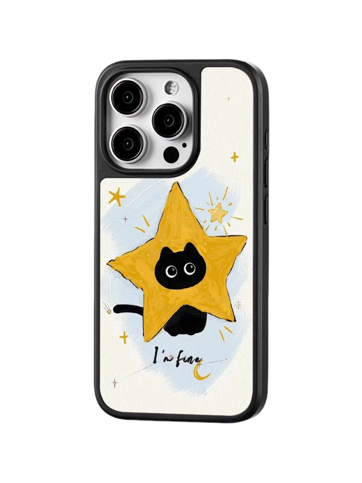 Coque iPhone magnétique, motif chat étoile, protection anti - traces, style INS, adorable, finition mate, compatible MagSafe, modèle Apy - Coque iPhone - Blanc iPhone 12