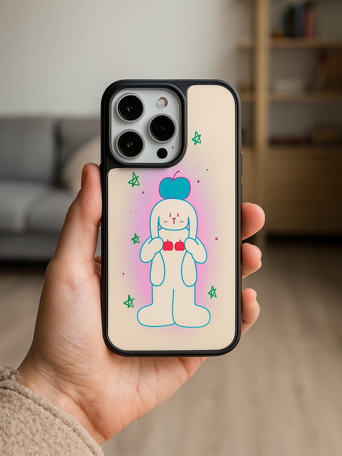Coque iPhone magnétique, motif chien pomme, protection antichoc, design mignon, finition, modèle Kawamate, TPU durable, compatible charge sans fil - Coque iPhone - Multicolore iPhone 12