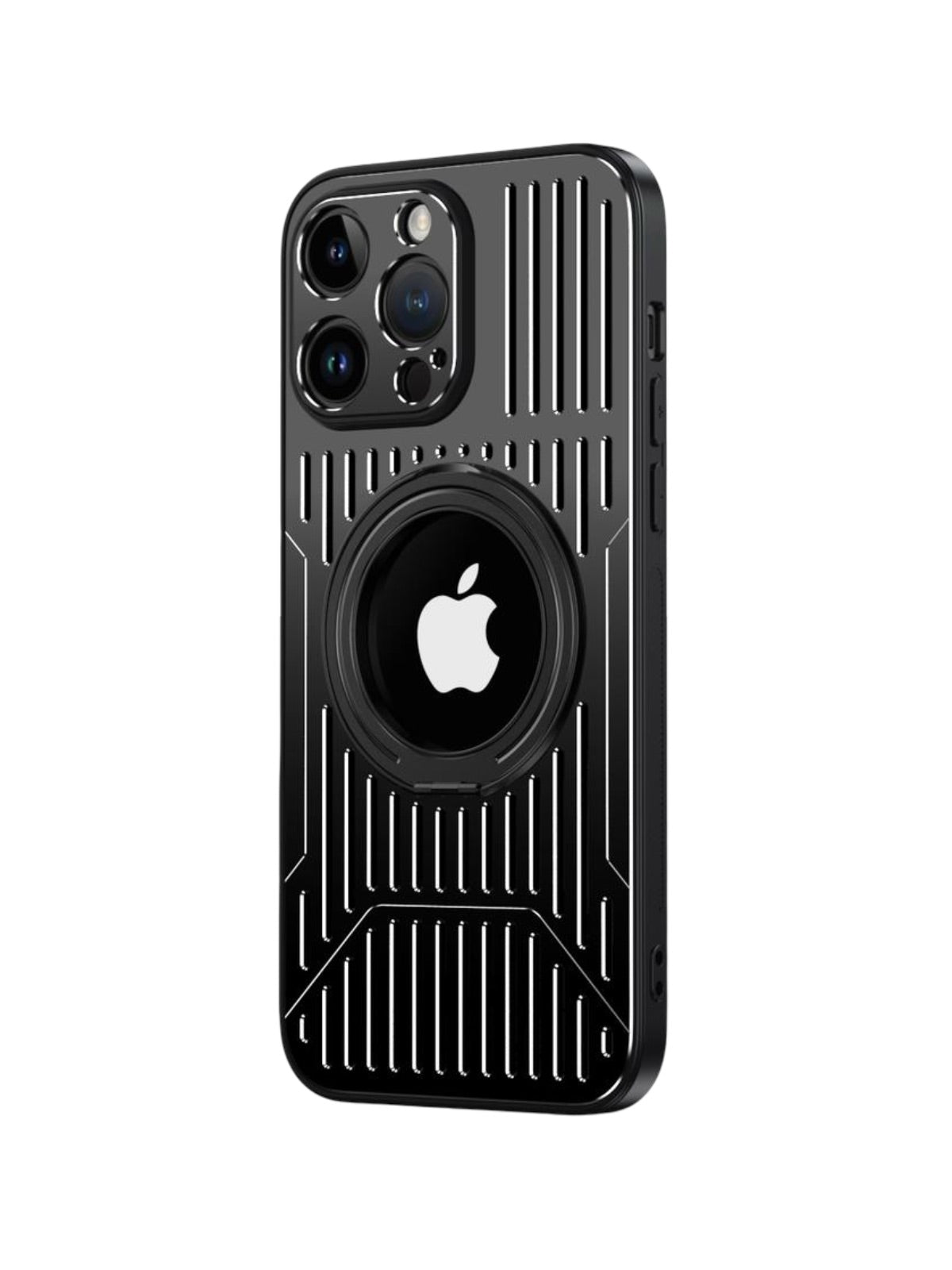 Coque iPhone magnétique, support rotatif, protection renforcée, design métallique, fonction anti - traces, modèle Erio - Coque iPhone - Noir iPhone 12