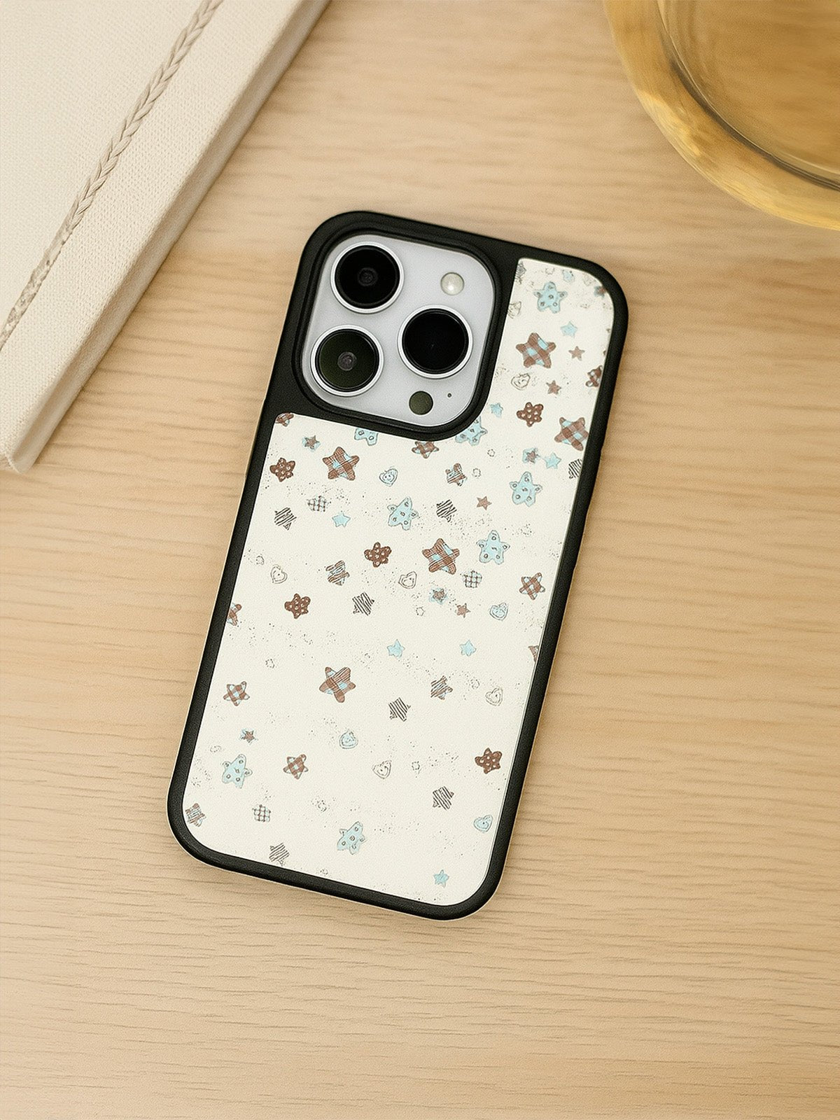 Coque iPhone motif étoiles, protection complète, design créatif, compatible MagSafe, style tendance ins, modèle Miria - Coque iPhone - Blanc iPhone 12