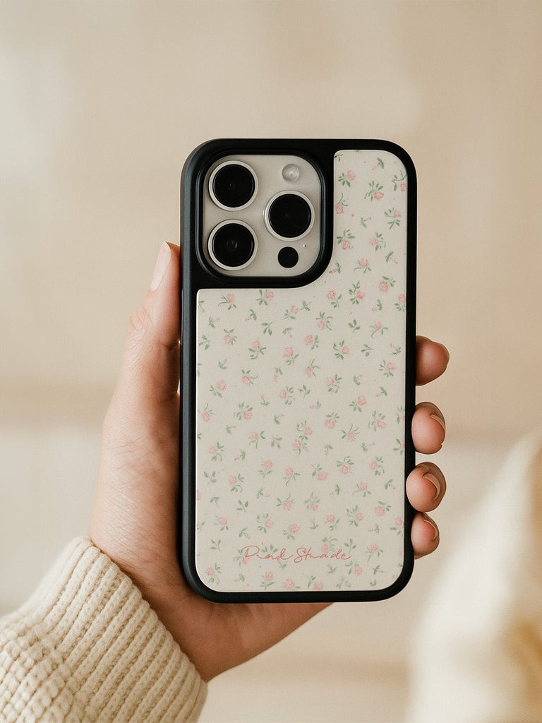 Coque iPhone motif fleurs roses, protection renforcée, design mat, anti - choc, compatible sans fil, style romantique, modèle Ionela - Coque iPhone - Blanc iPhone 12
