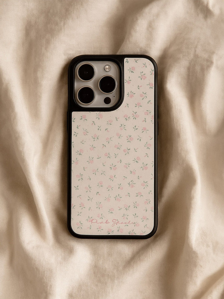 Coque iPhone motif fleurs roses, protection renforcée, design mat, anti - choc, compatible sans fil, style romantique, modèle Ionela - Coque iPhone - Blanc iPhone 12