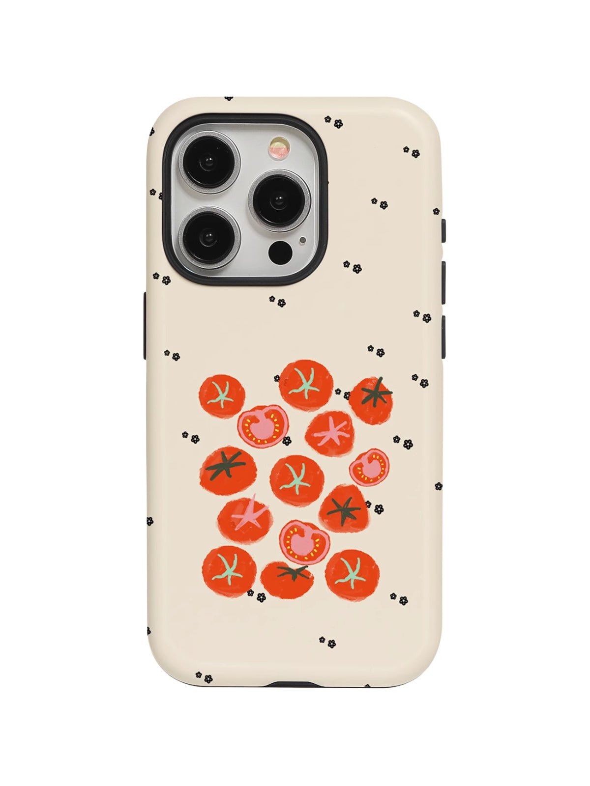 Coque iPhone motif tomates, protection renforcée anti - choc, finition mate, design créatif, compatible charge sans fil, modèle Tama - Coque iPhone - Blanc iPhone XR