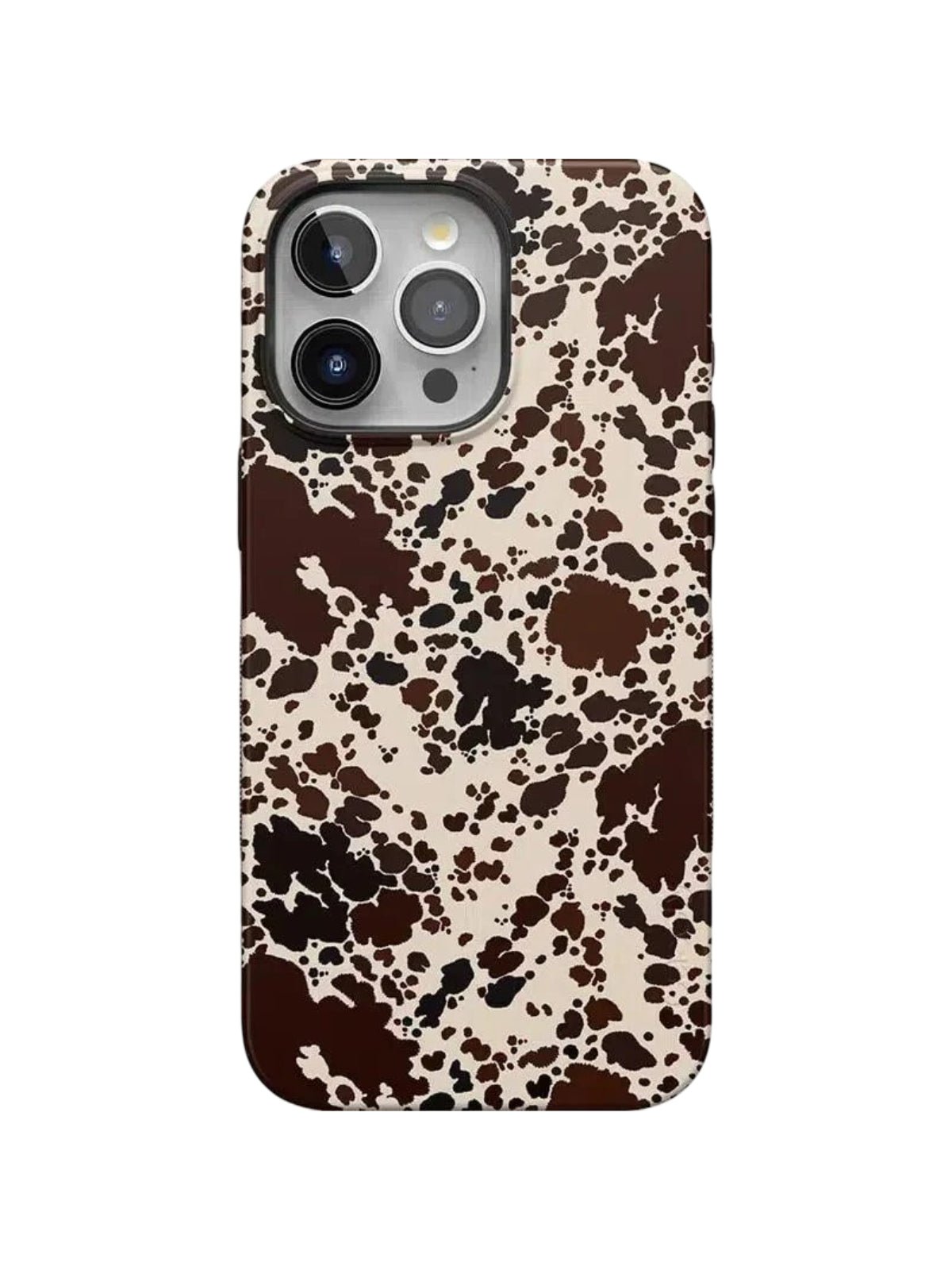 Coque iPhone, motif vache, protection antichoc, design original, style cow - girl, coque rigide stylée, modèle Calamity - Coque iPhone - Blanc et marron iPhone X