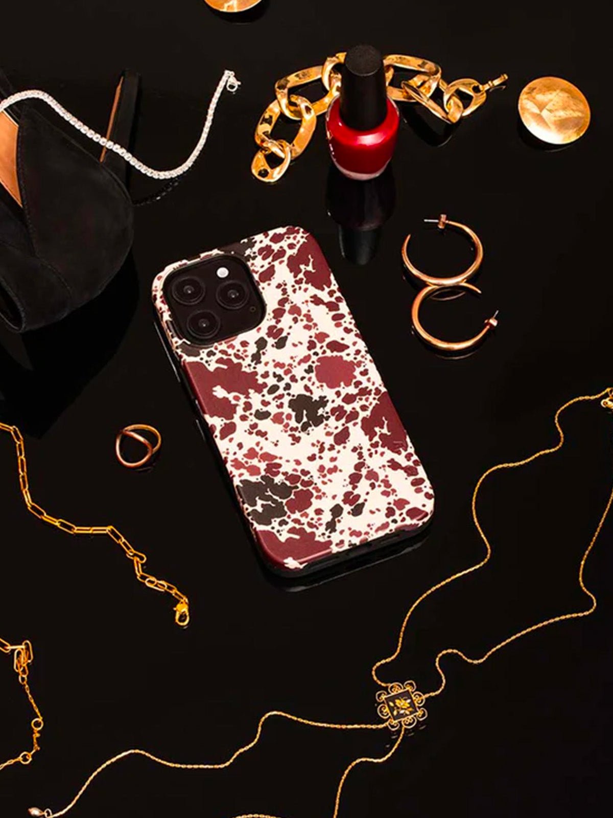 Coque iPhone, motif vache, protection antichoc, design original, style cow - girl, coque rigide stylée, modèle Calamity - Coque iPhone - Blanc et marron iPhone X