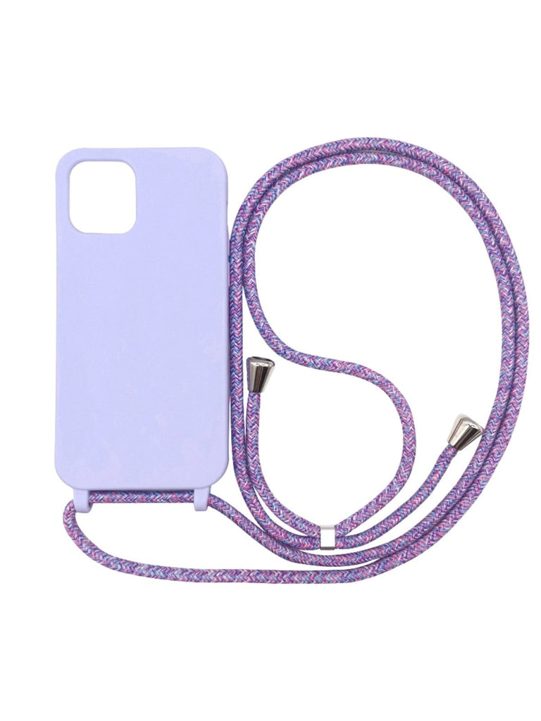 Coque iPhone, protection intégrale, avec anneaux et cordon de sécurité, angles renforcés, fine et légère, compatible MagSafe, modèle Tresure - Coque iPhone - Lavande iPhone 13