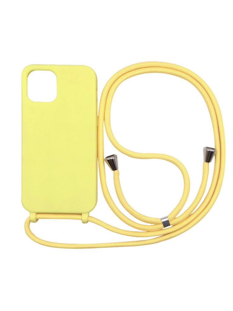 Coque iPhone, protection intégrale, avec anneaux et cordon de sécurité, angles renforcés, fine et légère, compatible MagSafe, modèle Tresure - Coque iPhone - Jaune iPhone 13