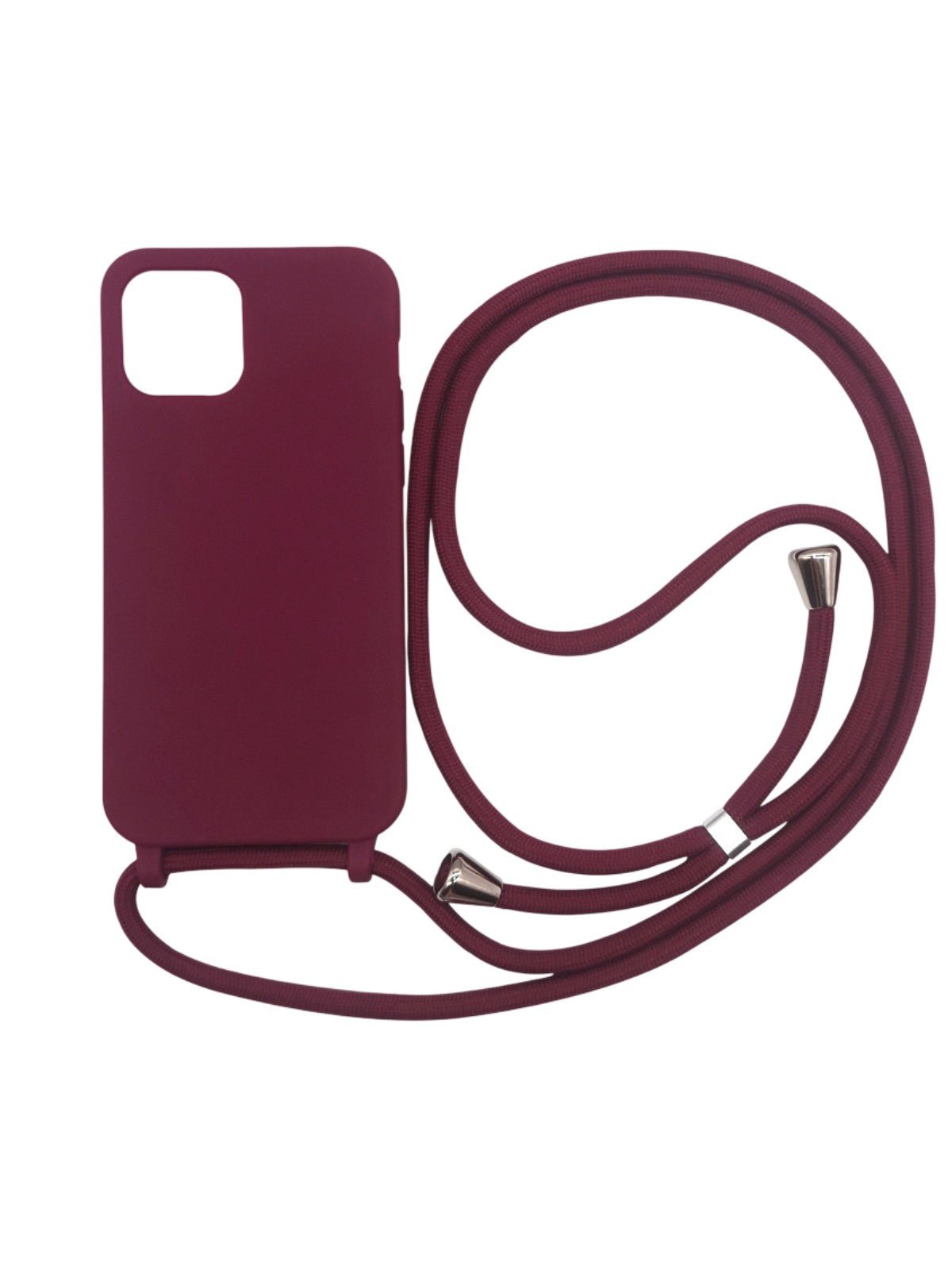 Coque iPhone, protection intégrale, avec anneaux et cordon de sécurité, angles renforcés, fine et légère, compatible MagSafe, modèle Tresure - Coque iPhone - Bordeaux iPhone 13