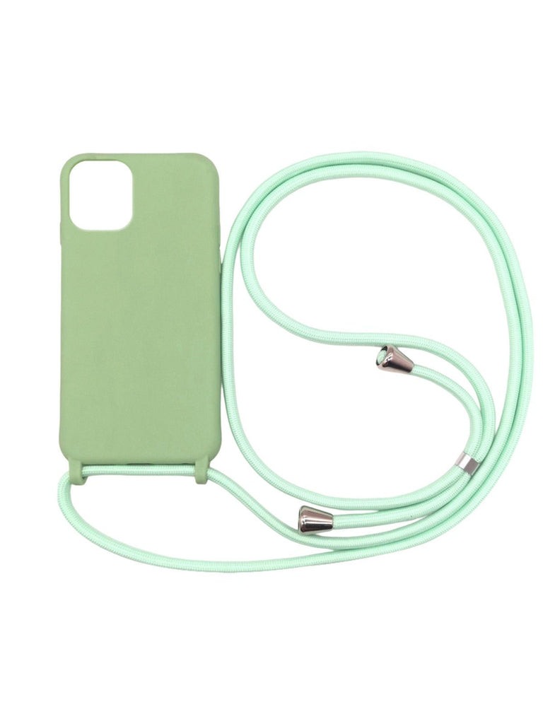 Coque iPhone, protection intégrale, avec anneaux et cordon de sécurité, angles renforcés, fine et légère, compatible MagSafe, modèle Tresure - Coque iPhone - Vert pomme iPhone 13