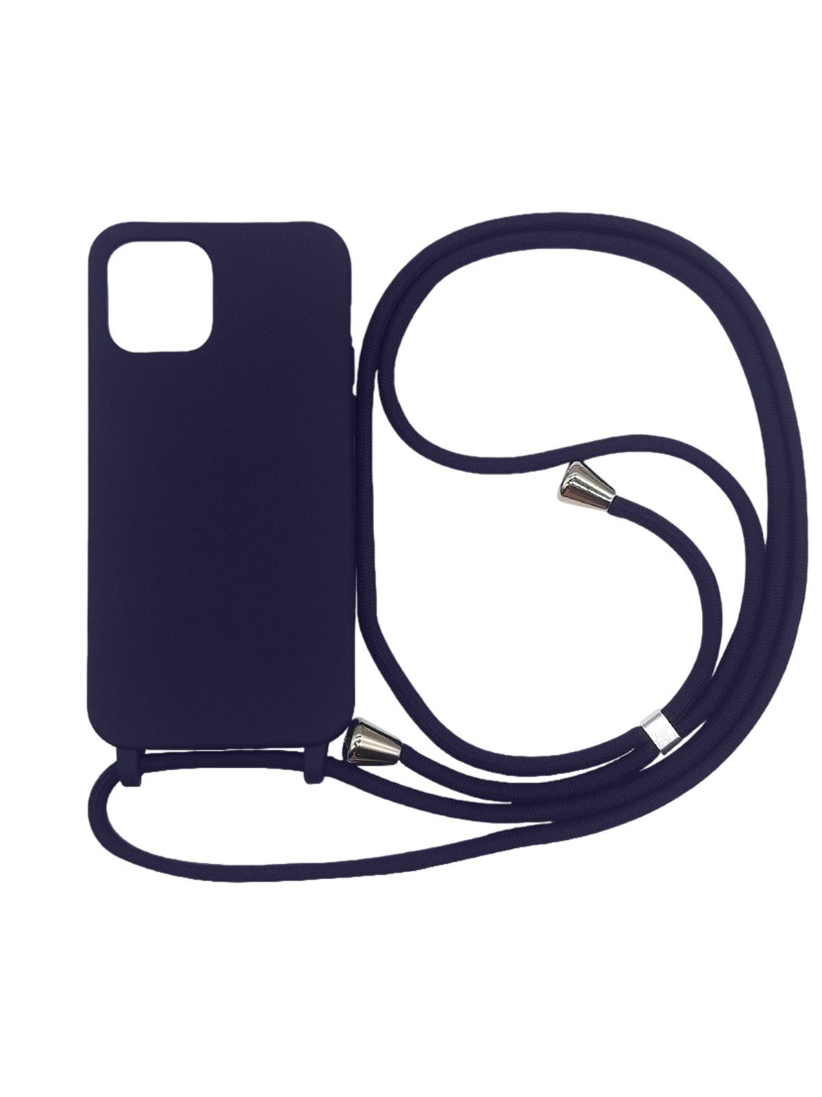 Coque iPhone, protection intégrale, avec anneaux et cordon de sécurité, angles renforcés, fine et légère, compatible MagSafe, modèle Tresure - Coque iPhone - Bleu marine iPhone 13