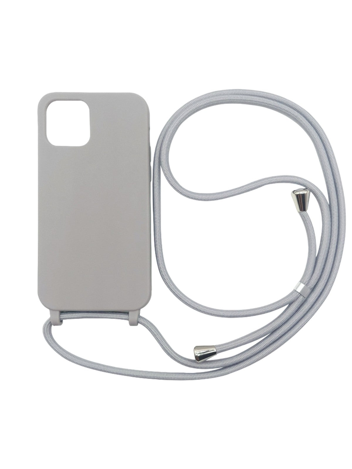 Coque iPhone, protection intégrale, avec anneaux et cordon de sécurité, angles renforcés, fine et légère, compatible MagSafe, modèle Tresure - Coque iPhone - Gris iPhone 13