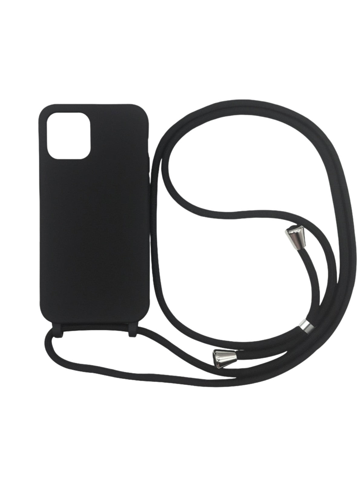 Coque iPhone, protection intégrale, avec anneaux et cordon de sécurité, angles renforcés, fine et légère, compatible MagSafe, modèle Tresure - Coque iPhone - Noir iPhone 13
