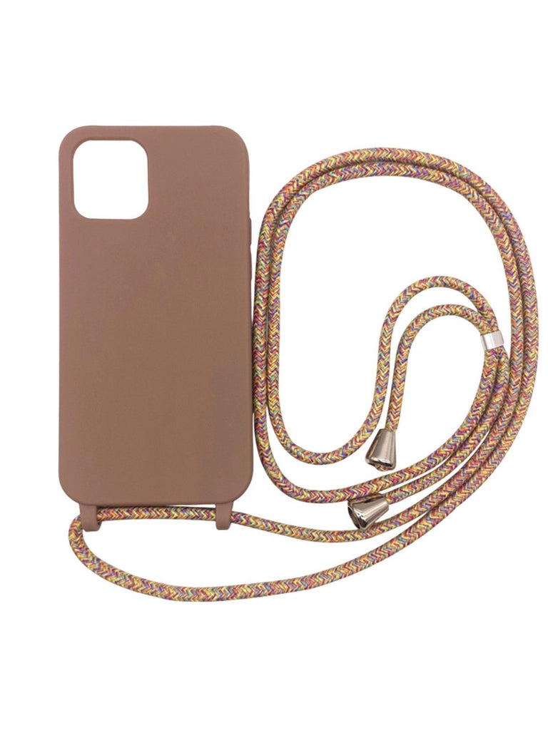 Coque iPhone, protection intégrale, avec anneaux et cordon de sécurité, angles renforcés, fine et légère, compatible MagSafe, modèle Tresure - Coque iPhone - Marron iPhone 13