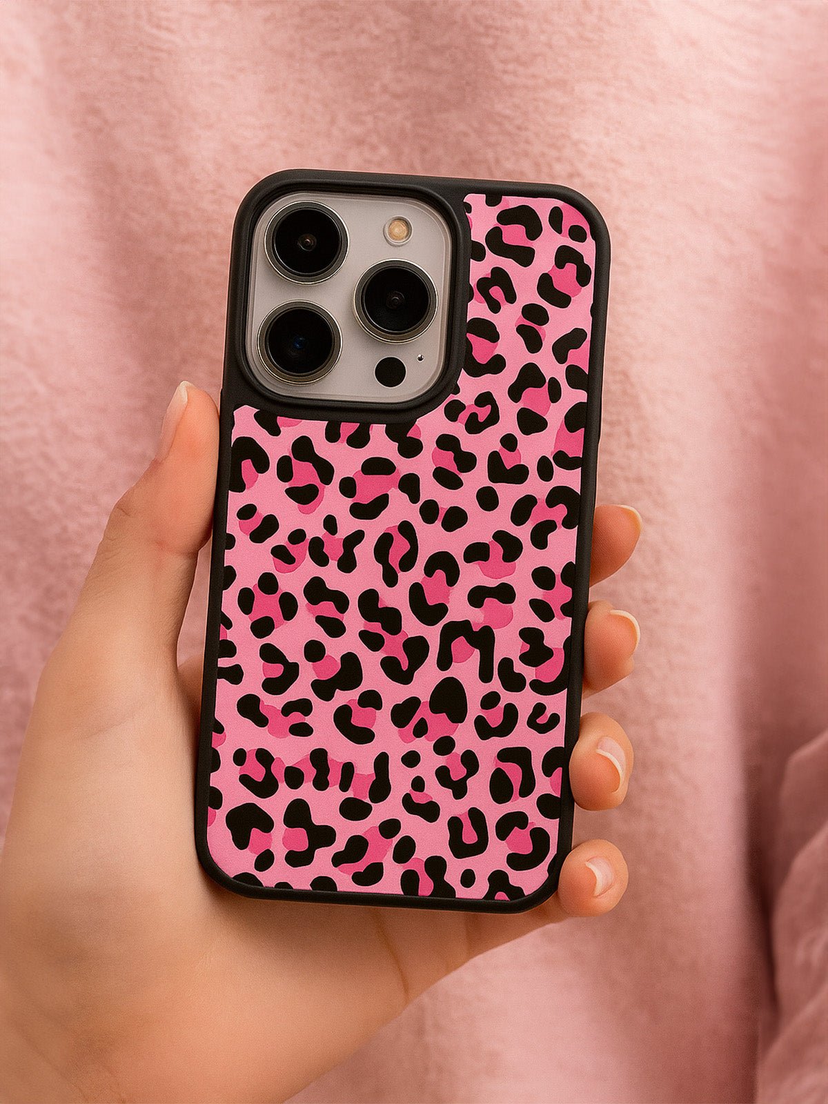 Coque iPhone rose léopard, protection magnétique, style tendance, finition verre lisse, compatible charge sans fil, design original, modèle Zao - Coque iPhone - Rose iPhone 12