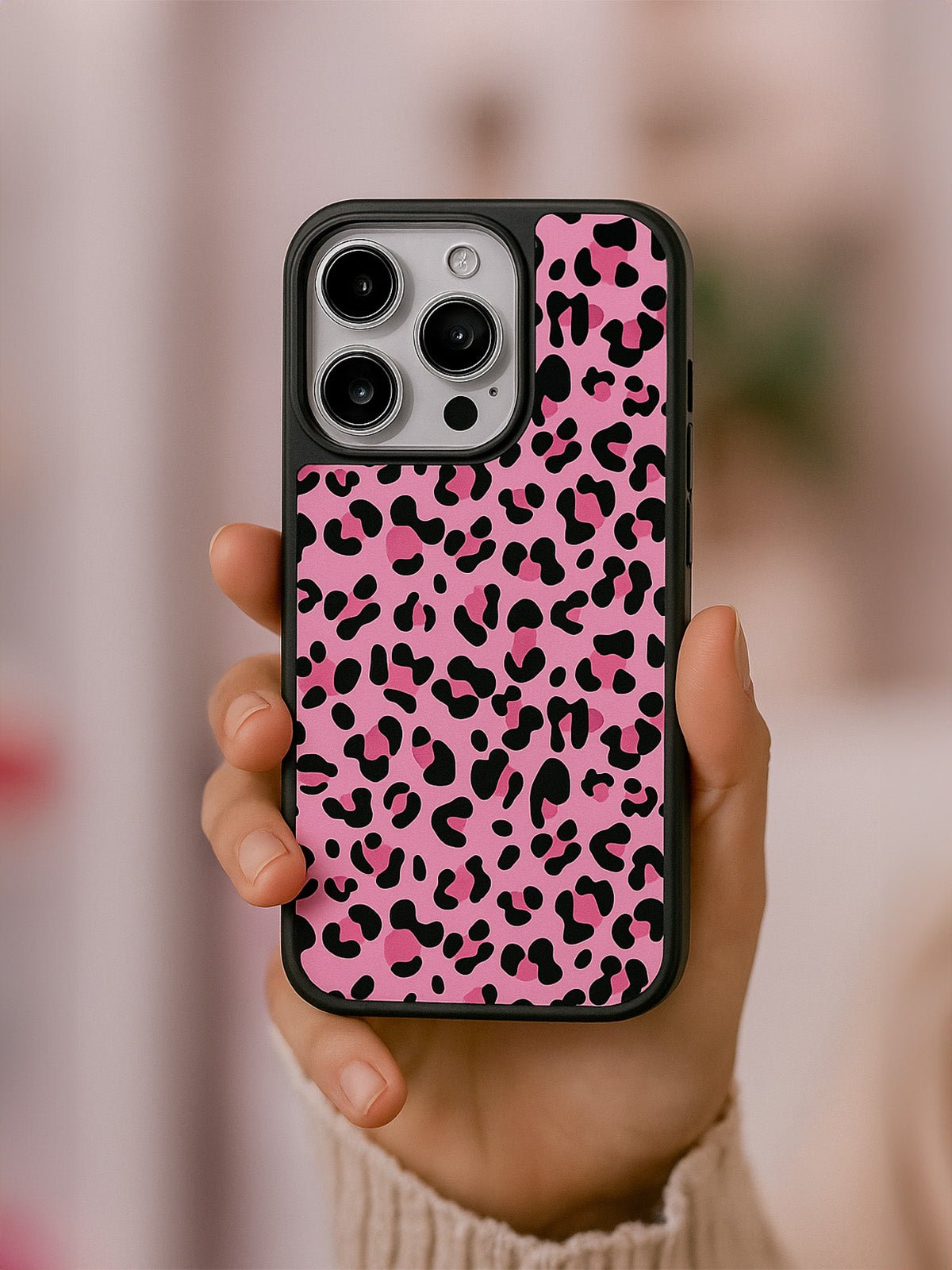 Coque iPhone rose léopard, protection magnétique, style tendance, finition verre lisse, compatible charge sans fil, design original, modèle Zao - Coque iPhone - Rose iPhone 12