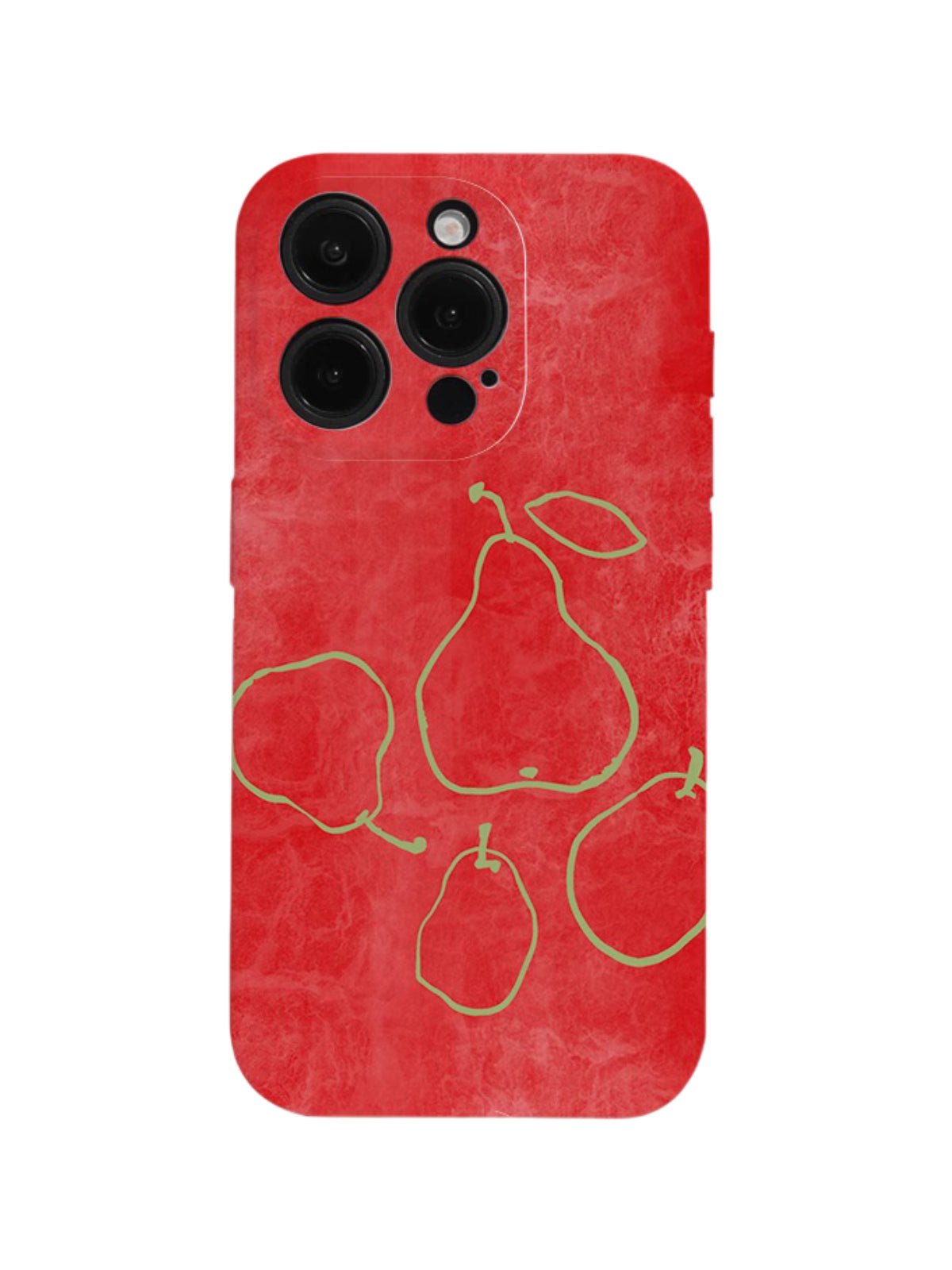 Coque iPhone rouge motif poires, protection antichoc, design original, toucher mat, compatible MagSafe, modèle Bautie - Coque iPhone - Rouge iPhone X