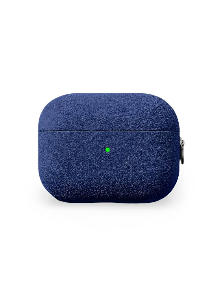 Coque pour AirPods Pro et Pro 2 en simili vegan, toucher doux, magnétique, compatible charge sans fil, modèle Alga - Écouteurs sans fil - Bleu