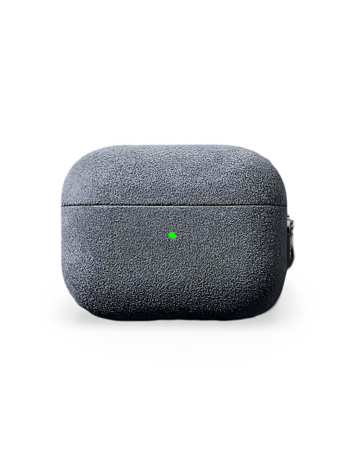 Coque pour AirPods Pro et Pro 2 en simili vegan, toucher doux, magnétique, compatible charge sans fil, modèle Alga - Écouteurs sans fil - Gris