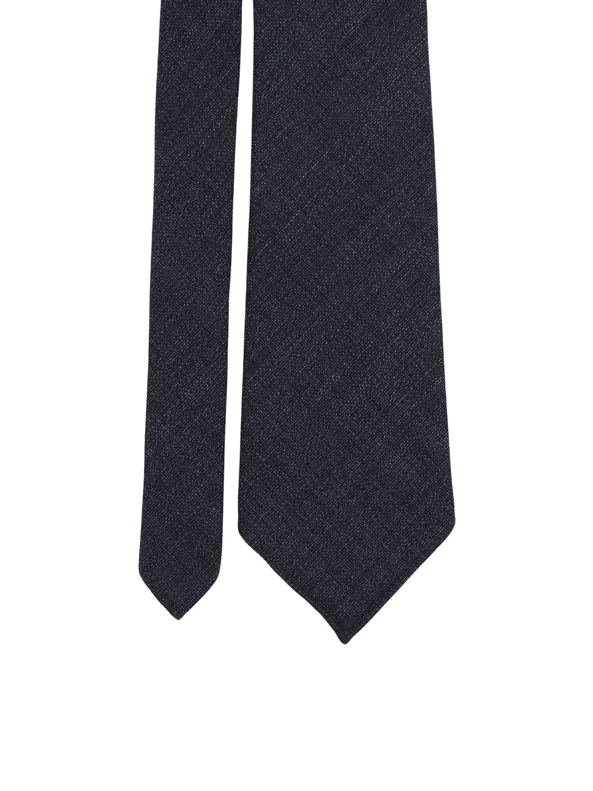 Cravate en laine homme, motif discret, texture fine, style business casual, coupe large, finition minutieuse, teinte sombre, modèle Fabio - Bonnets - Gris foncé