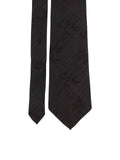 Cravate homme soie, cravate noire motif bambou, cravate fine 8.5cm, accessoire costume mariage, cravate au style luxueux, modèle Corentin - Bonnets - Noir