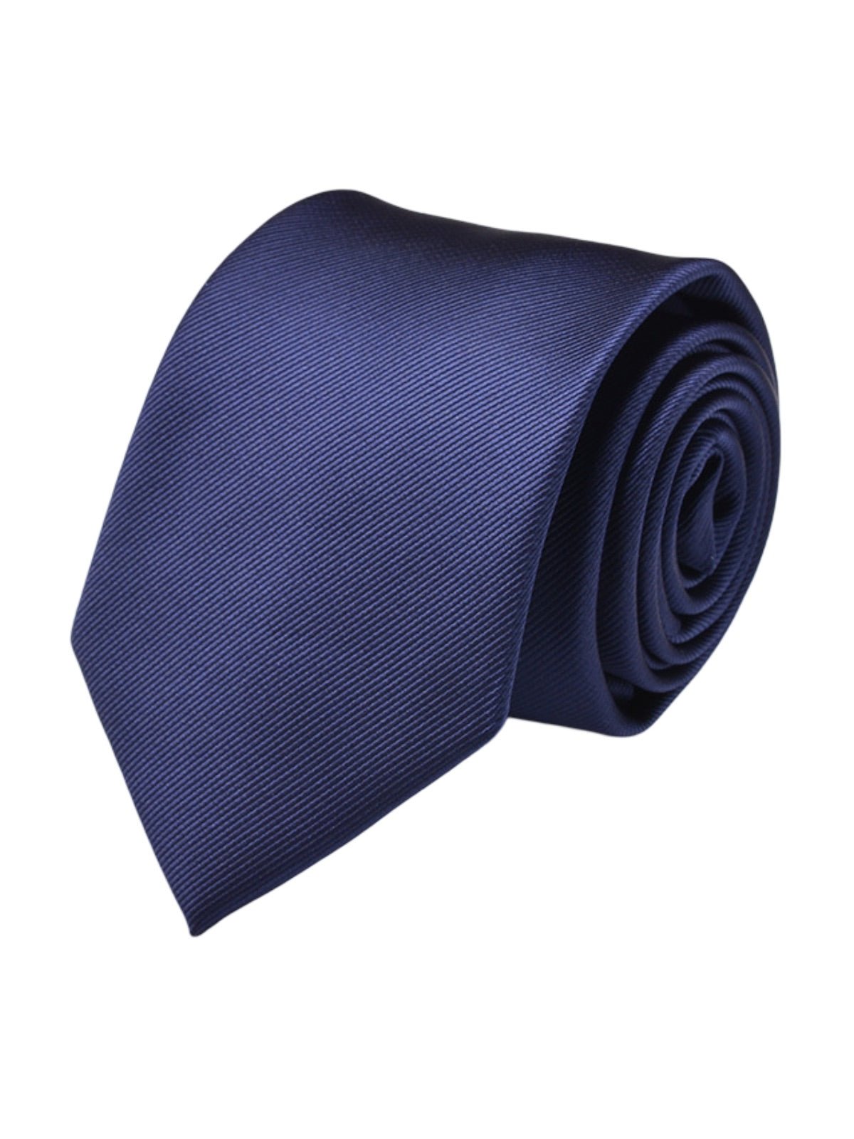 Cravate homme, texture tissée, largeur 8cm, polyester soyeux, accessoire costume, style professionnel, idéal travail bureau, modèle Fabrice - Bonnets - Bleu marine