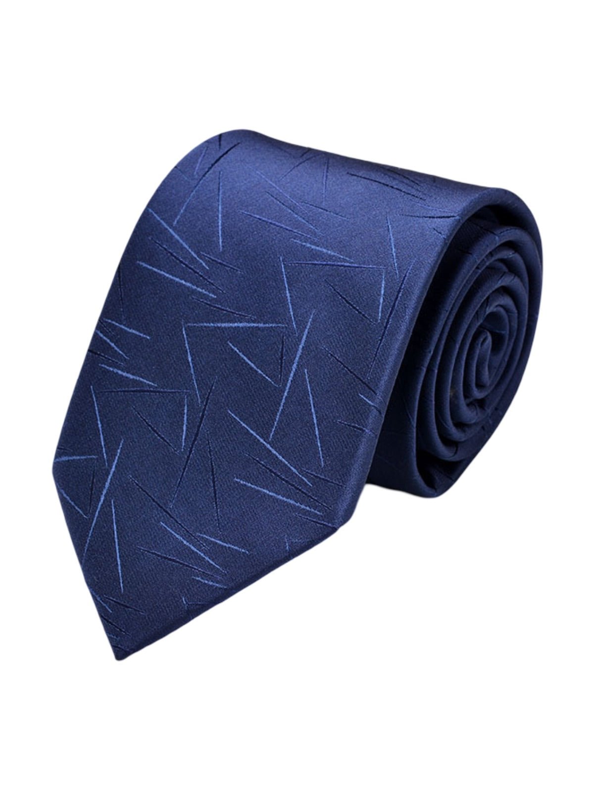 Cravate pour homme, texture discrète, motif géométrique, largeur 8cm, idéale pour costume, usage professionnel, style moderne, modèle Richie - Bonnets - Bleu
