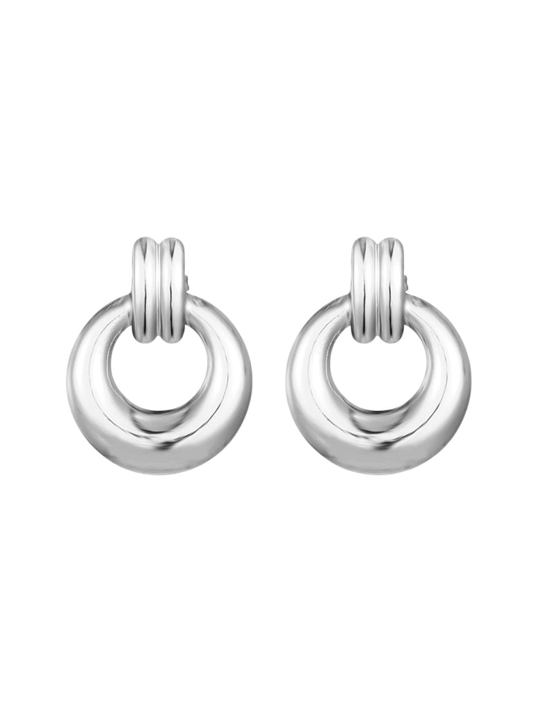 Créoles épaisses dorées, design géométrique, acier inoxydable, boucle d’oreille ronde, modèle Youti - Bague - Argent