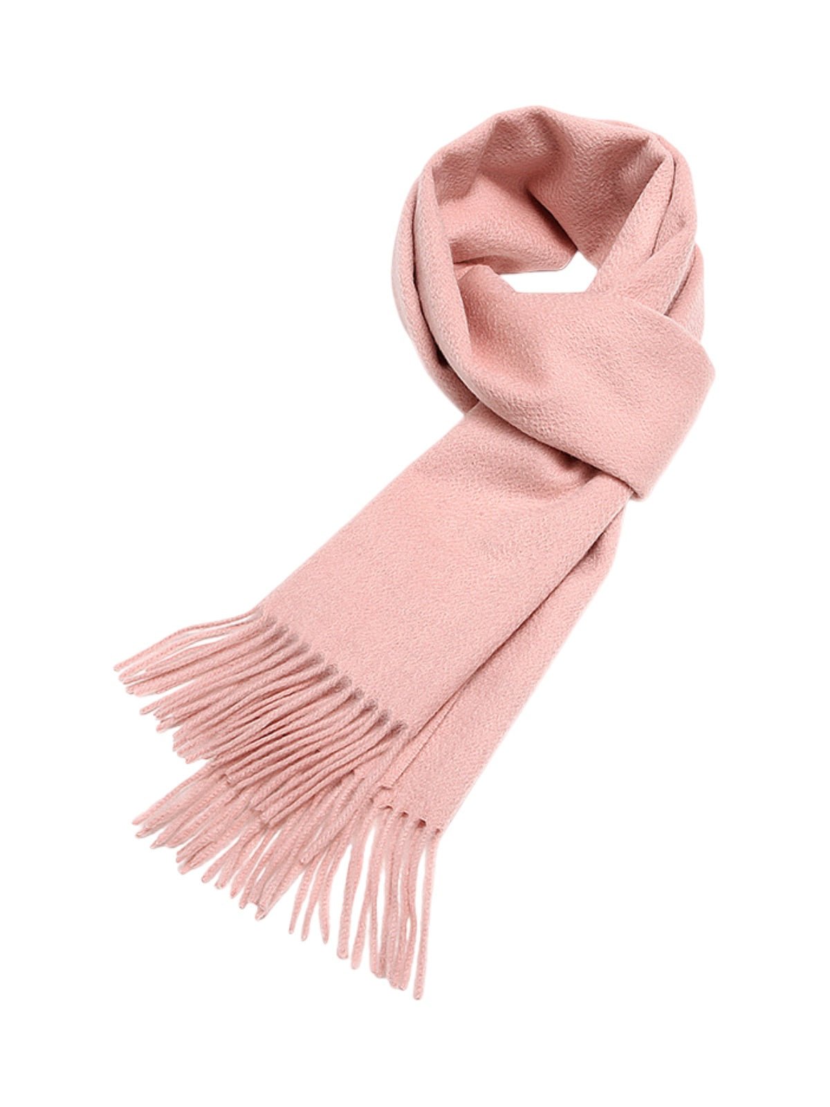 Écharpe 100% cachemire, chaude et douce, pour femme et homme, idéale hiver, cadeau raffiné, finition à franges, longueur généreuse, modèle Ines - Écharpe - Rose