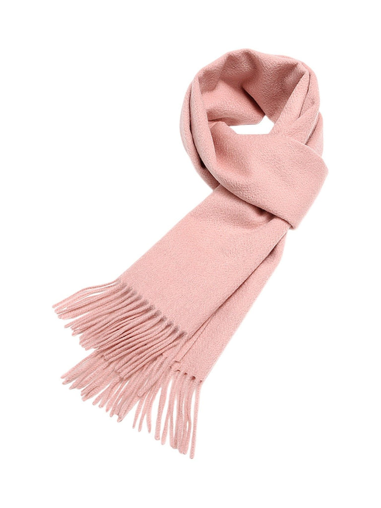 Écharpe 100% cachemire, chaude et douce, pour femme et homme, idéale hiver, cadeau raffiné, finition à franges, longueur généreuse, modèle Ines - Écharpe - Rose
