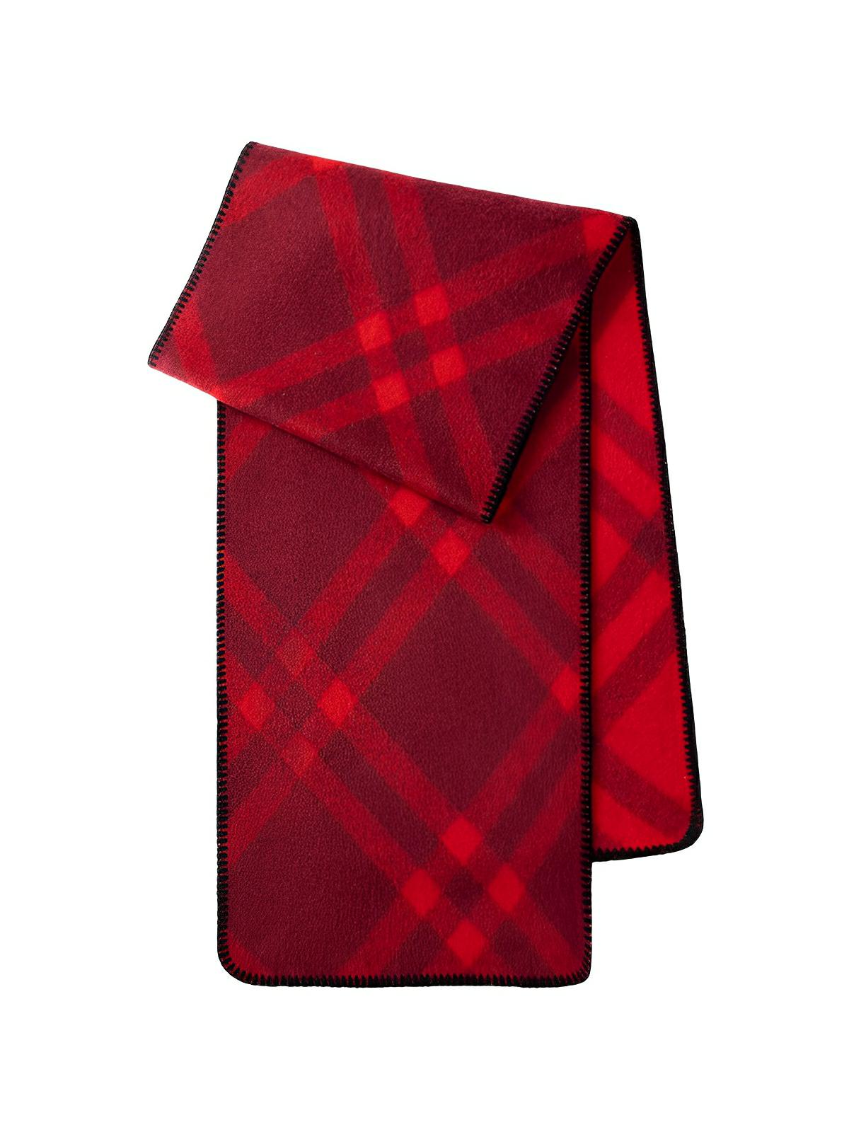 Écharpe à carreaux double face, chaude hiver femme, en laine douce longue, motif british chic luxueux, modèle Barina - Écharpe - Bordeaux et rouge
