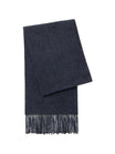 Écharpe chaude en laine douce pour femme, accessoire hivernal long à franges, confort thermique 100% laine naturelle, modèle Wilma - Écharpe - Gris foncé