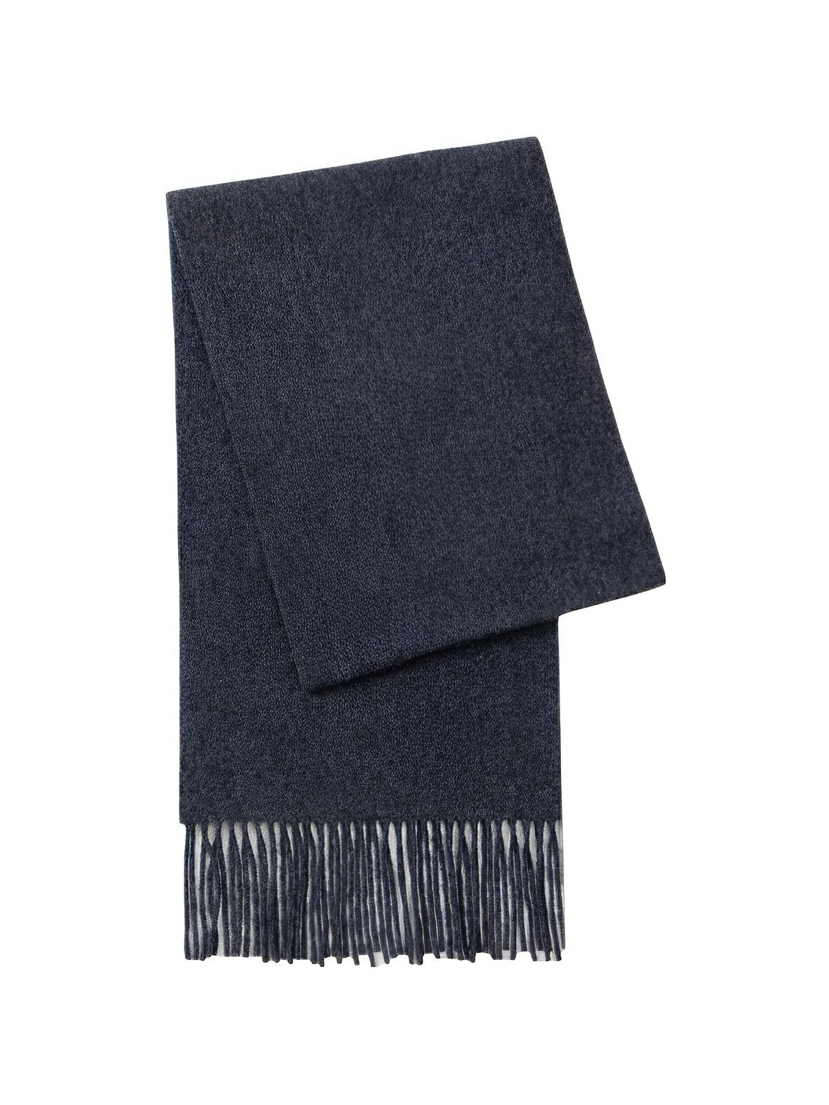 Écharpe chaude en laine douce pour femme, accessoire hivernal long à franges, confort thermique 100% laine naturelle, modèle Wilma - Écharpe - Gris foncé