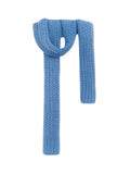 Écharpe courte unisexe en laine mélangée, mini foulard tricoté, douceur chaude pour l’hiver, style minimal chic, accessoire tendance automne hiver, modèle Migène - Écharpe - Bleu