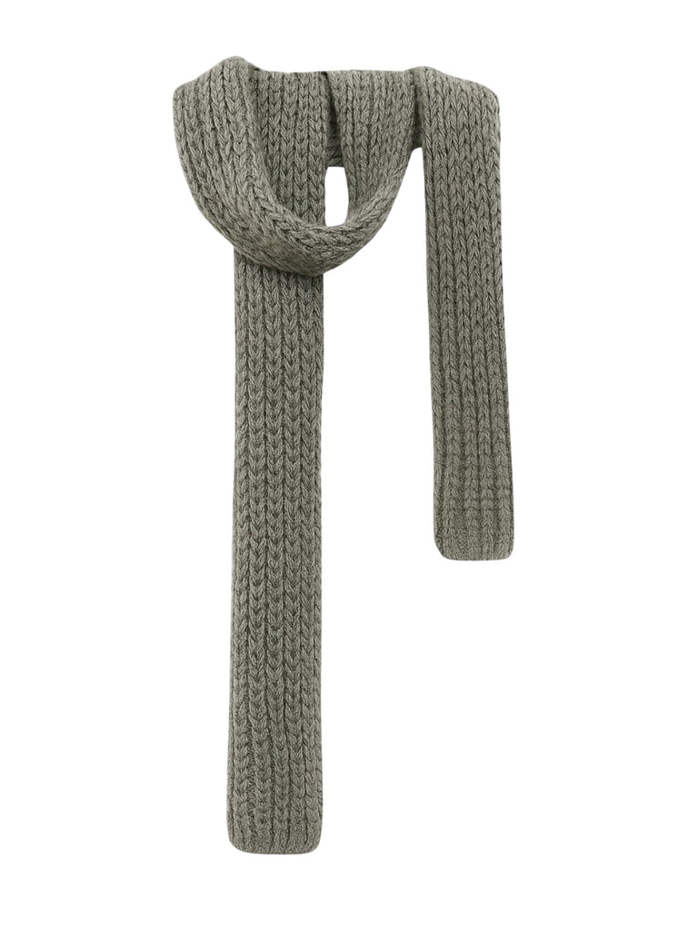 Écharpe courte unisexe en laine mélangée, mini foulard tricoté, douceur chaude pour l’hiver, style minimal chic, accessoire tendance automne hiver, modèle Migène - Écharpe - Gris