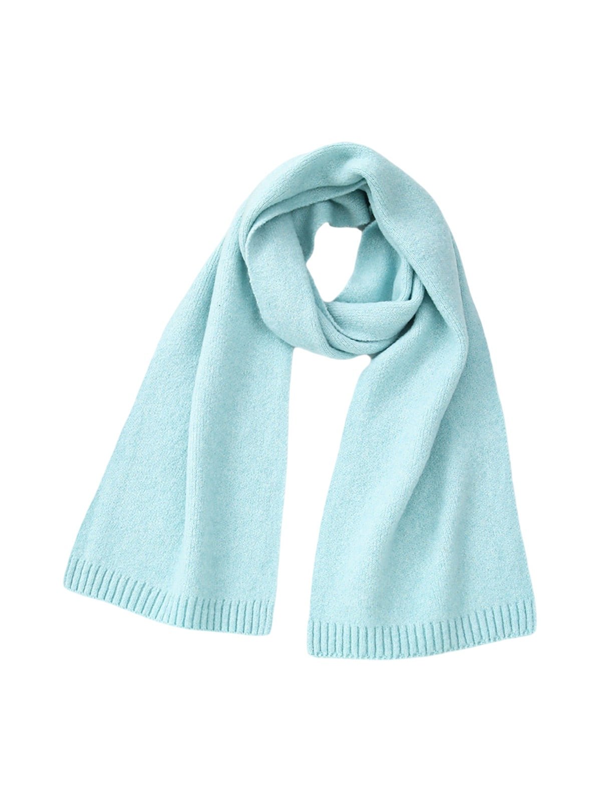 Écharpe douce en laine, maille épaisse hiver, toucher duveteux, unisexe, look cosy, chaude et confortable, coloré, modèle Wiza - Écharpe - Bleu clair