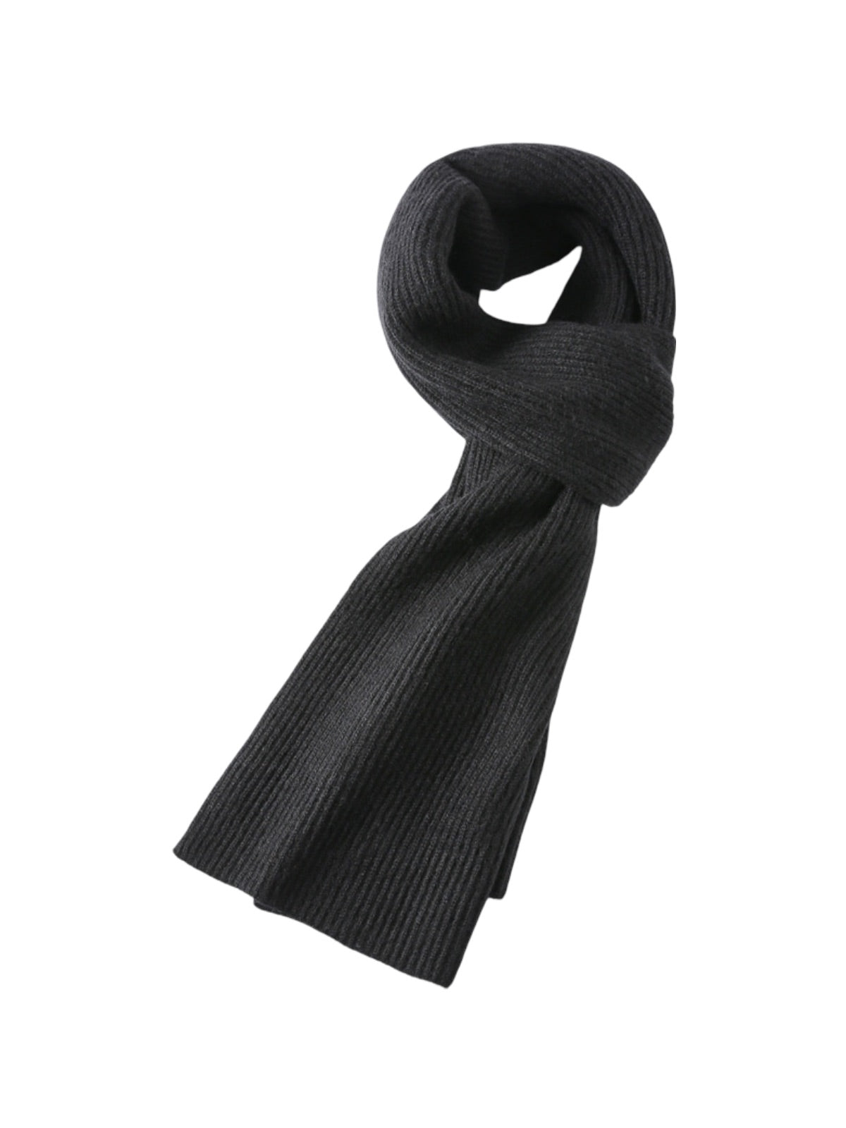Écharpe en laine côtelée, chaude et épaisse, hiver doux et stylé, mixte, plusieurs couleurs, modèle Lasry - Écharpe - Noir